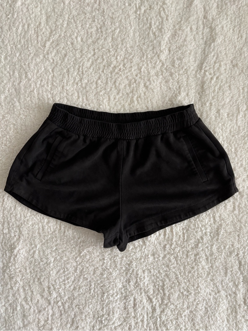 Abercrombie & Fitch Faux Suede Shorts Black Elastic Waist Pull-On Women’s M